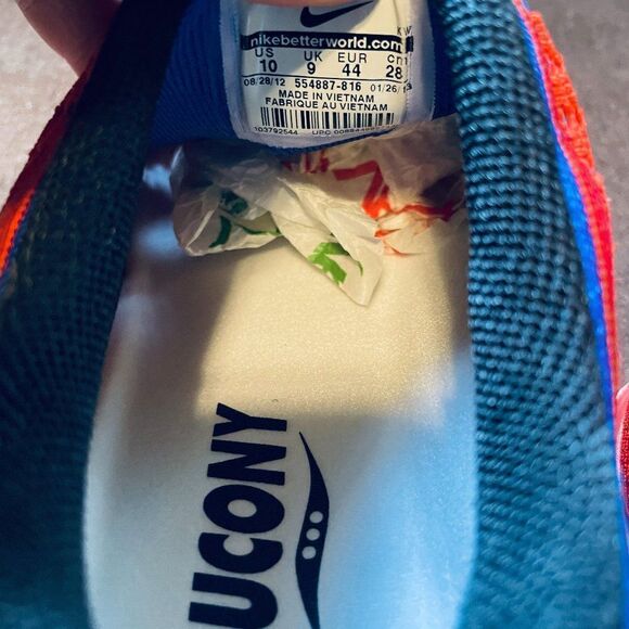 Excellent NIKE Flyknit Lunar 1 Mens 10 Red White - Picture 12 of 13